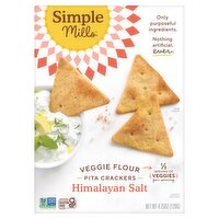 Simple Mills Veggie Flour Himalayan Salt Pita Crackers, 4.25 oz