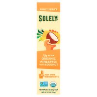 Solely 1/2 of an Organic Pineapple with Coconut Fruit Jerky, 0.8 oz, 12 count