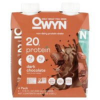 OWYN Dark Chocolate Non-Dairy Protein Shake, 11.15 fl oz, 4 count