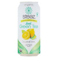 Steaz Unsweetened Lemon Organic Iced Green Tea, 16 fl oz