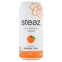 Steaz Antioxidant Brew Peach Flavored Organic Green Tea, 16 fl oz