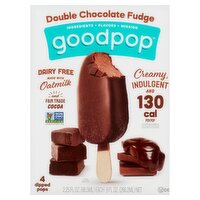 GoodPop Double Chocolate Fudge Dipped Pops, 2.25 fl oz, 4 count