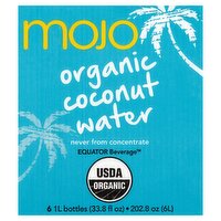 Mojo Organic Coconut Water, 33.8 fl oz, 6 count