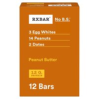 RXBAR No B.S. Peanut Butter Protein Bars, 1.8 oz, 12 count