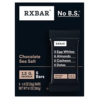 RXBAR No B.S. Chocolate Sea Salt Protein Bars, 1.8 oz, 5 count