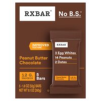 RXBAR No B.S. Peanut Butter Chocolate Protein Bars, 1.8 oz, 5 count