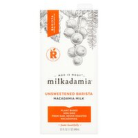 Milkadamia Unsweetened Barista Macadamia Milk, 32 fl oz