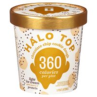 Halo Top Chocolate Chip Cookie Dough Light Ice Cream, 1 pint