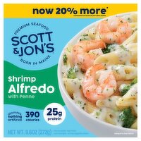 Scott & Jon's Shrimp Alfredo with Penne, 9.6 oz, 8 Ounce