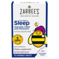 Zarbee's Naturals Children's Sleep Tablet with Melatonin Natural Grape Flavor Dietary Supplement, 50