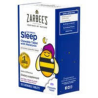 Zarbee's Natural Grape Flavor Children's Sleep Chewable Tablet with Melatonin, 50 count