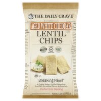 The Daily Crave Breaking News Aged White Cheddar Flavored Lentil Chips, 4.25 oz