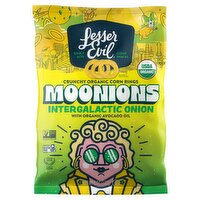 LesserEvil Moonions Intergalactic Onion with Organic Avocado Oil Crunchy Organic Corn Rings, 6 oz