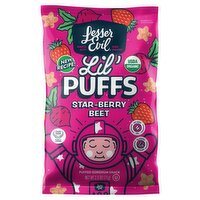 LesserEvil Star-Berry Beet Lil' Puffs Puffed Sorghum Snack, 2.5 oz