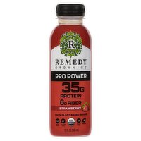 Remedy Organics Pro Power Strawberry 100% Plant Based Shake, 12 fl oz