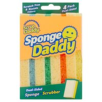 Scrub Daddy Sponge Daddy Dual-Sided Sponge+Scrubber, 4 count, 4 Each