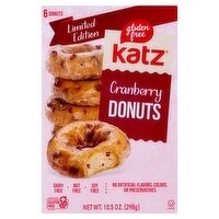 Katz Gluten Free Cranberry Donuts Limited Edition, 6 count, 10.5 oz
