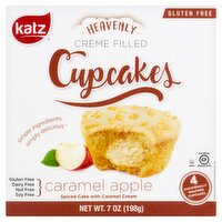 Katz Gluten Free Heavenly Crème Filled Caramel Apple Cupcakes, 4 count, 7 oz