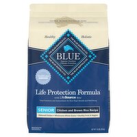 Blue Buffalo Life Protection Formula Natural Senior Dry Dog Food, Chicken and Brown Rice 15-lb