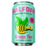 Halfday Green Tea with Honey & Ginseng Prebiotic Iced Tea, 12 fl oz