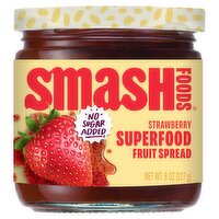 Smash Foods No Sugar Added Strawberry Superfood Fruit Spread, 8 oz