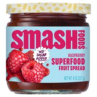 Smash Foods Raspberry No Sugar Added Superfood Fruit Spread, 8 oz