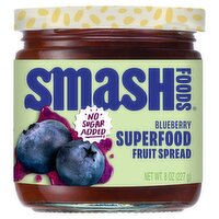 Smash Foods No Sugar Added Blueberry Superfood Fruit Spread, 8 oz