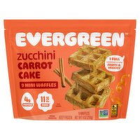 Evergreen Zucchini Carrot Cake Mini Waffles, 9 count, 9 oz