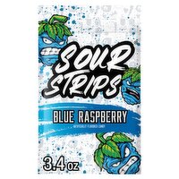 Sour Strips Blue Raspberry Candy, 3.4 oz