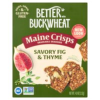Better with Buckwheat Savory Fig & Thyme Maine Crisps Snackable Crackers, 4.0 oz