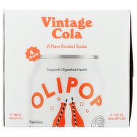 Olipop Vintage Cola Soda, 12 fl oz, 4 count