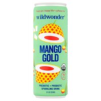 wildwonder Mango Gold Prebiotic + Probiotic Sparkling Drink, 12 fl oz