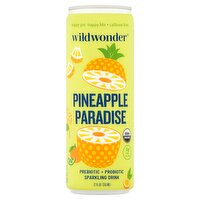 wildwonder Pineapple Paradise Prebiotic + Probiotic Sparkling Drink, 12 fl oz