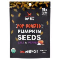 Top Fox Pop Roasted Salt & Pepper Pumpkin Seeds, 3.5 oz, 3.5 Ounce