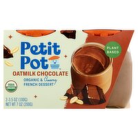 Petit Pot Organic & Creamy Oatmilk Chocolate French Dessert, 3.5 oz, 2 count