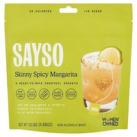 Sayso Skinny Spicy Margarita Non-Alcoholic Mixer, 8 count, 4.68 oz