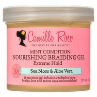 Camille Rose Sea Moss & Aloe Vera Mint Condition Nourishing Braiding Gel, 12 oz