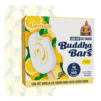 Buddha Bars Low Fat Vanilla Ice Cream Bars with Lemon Swirl, 3.5 fl oz, 4 count