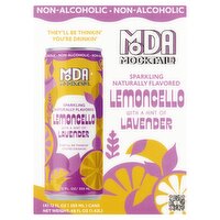 MODA Mocktails Sparkling Naturally Flavored Lemoncello with a Hint of Lavender, 12 fl oz, 4 count