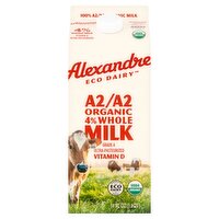 Alexandre Eco Dairy A2/A2 Organic 4% Whole Milk, 59 fl oz