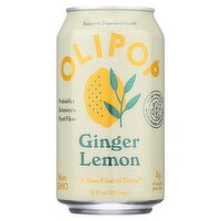 Olipop Ginger Lemon Saod, 12 fl oz, 12 Fluid ounce