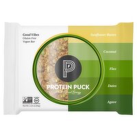 Protein Puck Good Vibes Plant-Based Energy Vegan Bar, 3.25 oz, 16 count