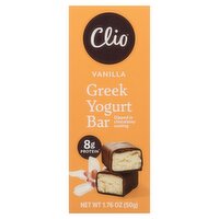 Clio Vanilla Greek Yogurt Bar in Chocolatey Coating, 1.76 oz