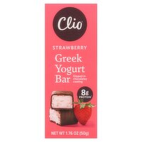 Clio Strawberry Greek Yogurt Bar Dipped in Chocolatey Coating, 1.76 oz