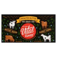 Vital Farms Unsalted Butter, 1/4 lb, 2 count, 8 Ounce