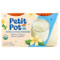 Petit Pot Petit Pot Organic & Creamy French Dessert Vanilla Rice Pudding, 3.5 oz, 2 count, 7 Ounce 