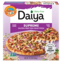 Daiya Dairy-Free Supreme Gluten-Free Thin Crust Pizza, 19.4 oz, 19.4 Ounce