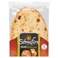 Stonefire Roasted Garlic Naan, 2 count, 8.8 oz, 2 Each