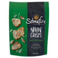 Stonefire Garlic & Cheese Naan Crisps Authentic Flatbreads, 6 oz