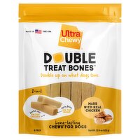 Ultra Chewy Double Treat Bones Long-Lasting Chews for Dogs, 22.4 oz